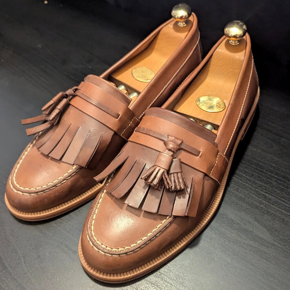Tassel Loafers Cliff Italian Leather Mens 44 1/2